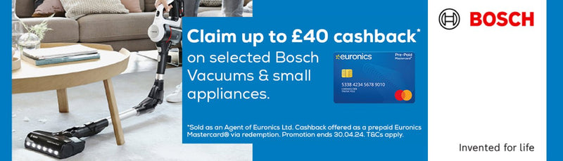 Bosch Claim up to £40 cashback on selected Vacuums and Small Appliances - electricshop.com