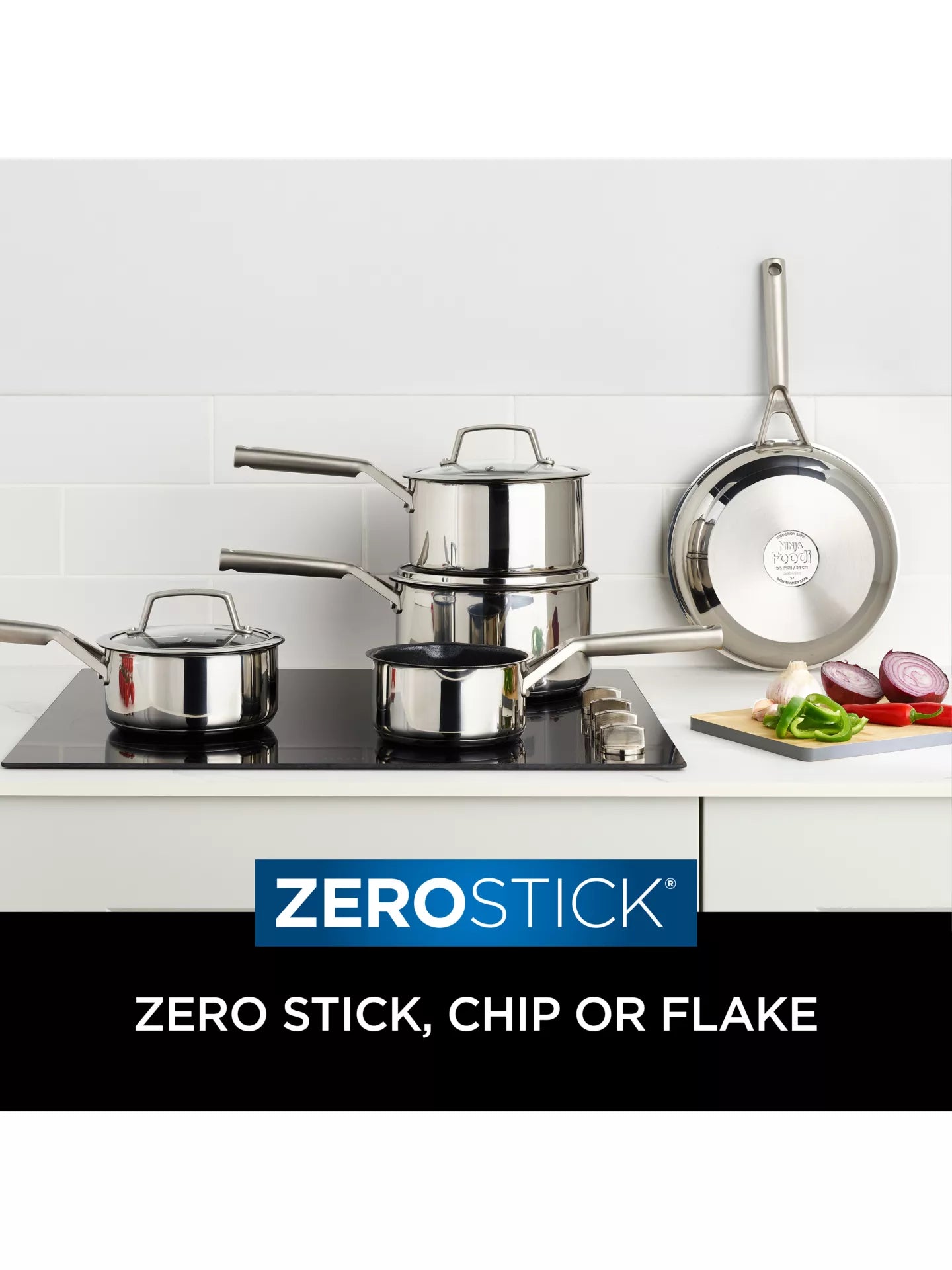 Ninja ZEROSTICK Stainless Steel 5-Piece Pan Set C65000UK