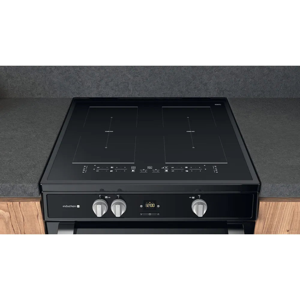 Hotpoint HDT67I9HM2C 60cm Electric Double Cooker with Induction Hob Black