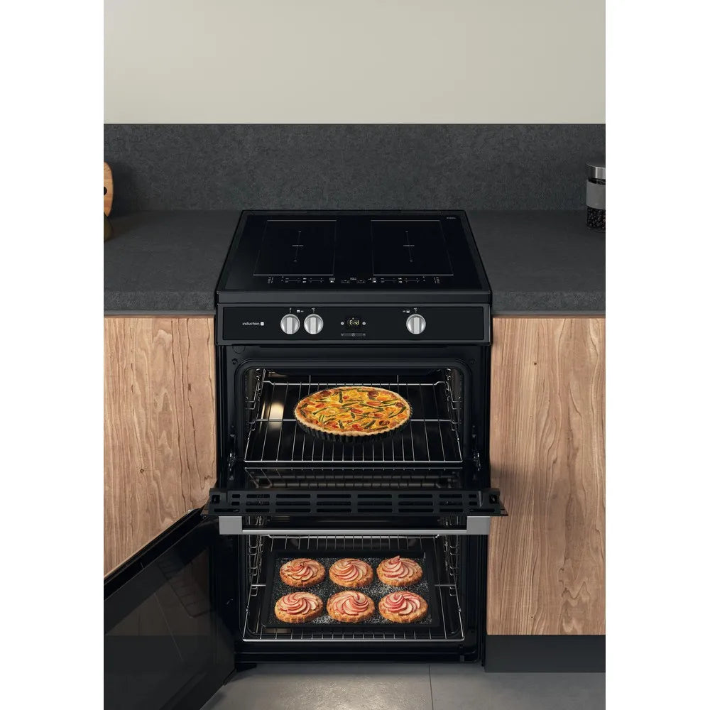 Hotpoint HDT67I9HM2C 60cm Electric Double Cooker with Induction Hob Black