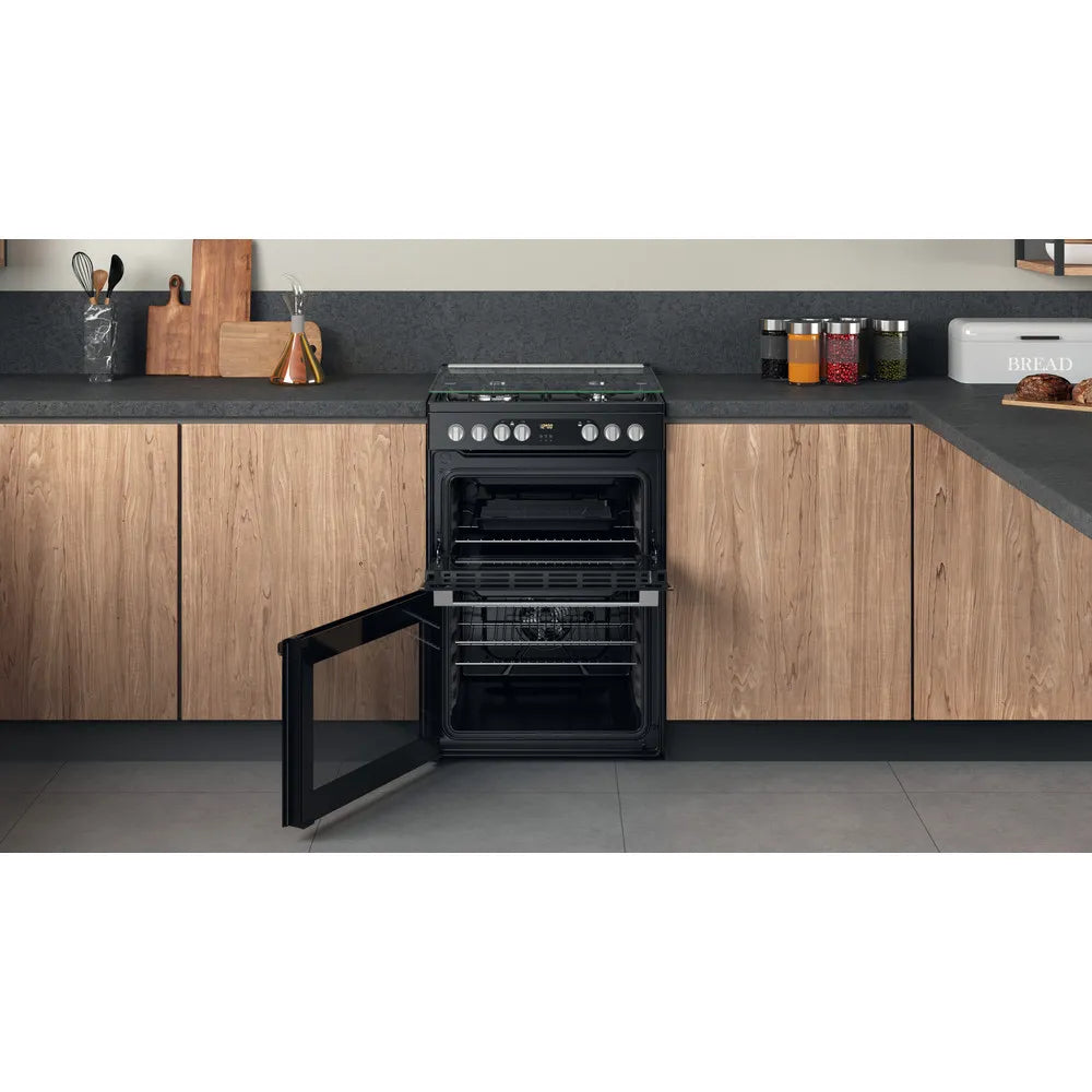 Hotpoint HDM67G9C2CSB 60cm Dual Fuel Cooker with Double Oven Black