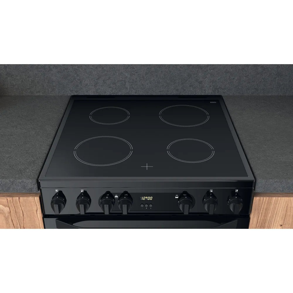 Hotpoint HDM67V9CMB 60cm Electric Ceramic Double Cooker Black