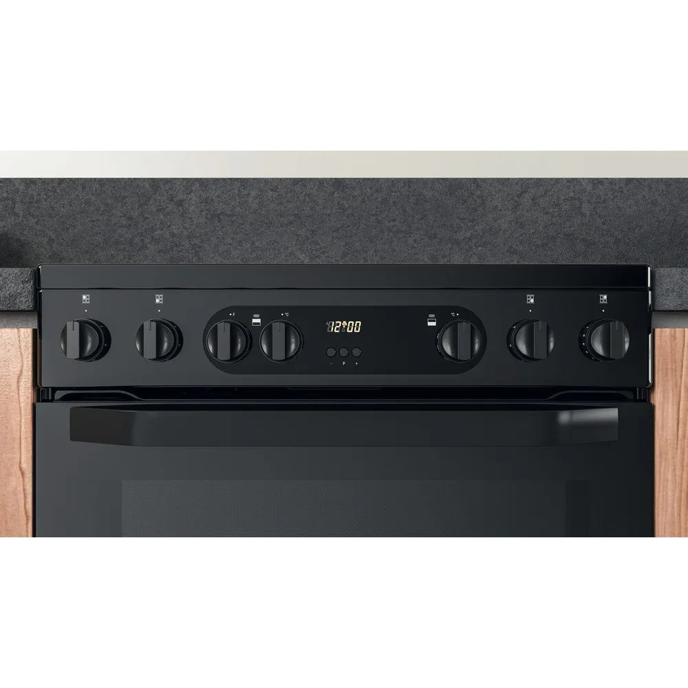 Hotpoint HDM67V9CMB 60cm Electric Ceramic Double Cooker Black