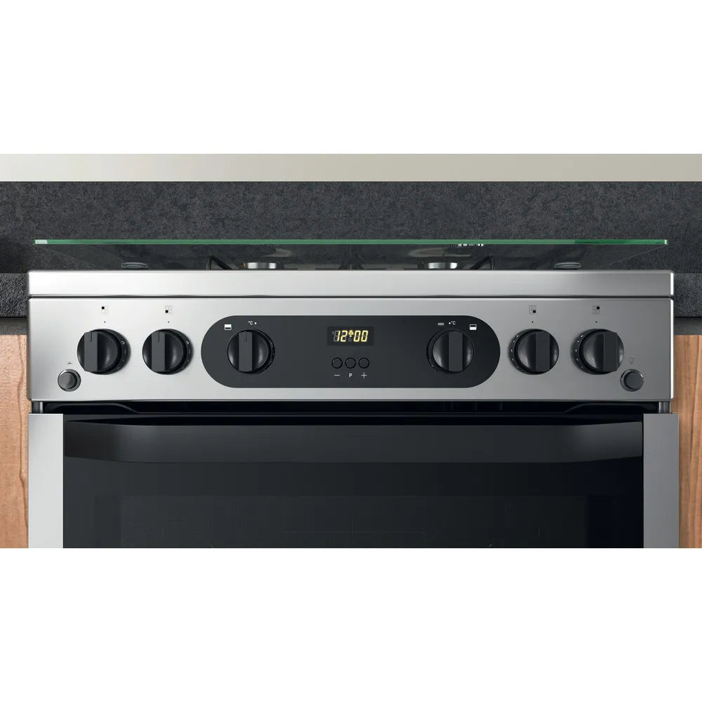 Hotpoint HDM67G0CCX 60cm Double Gas Cooker Stainless Steel