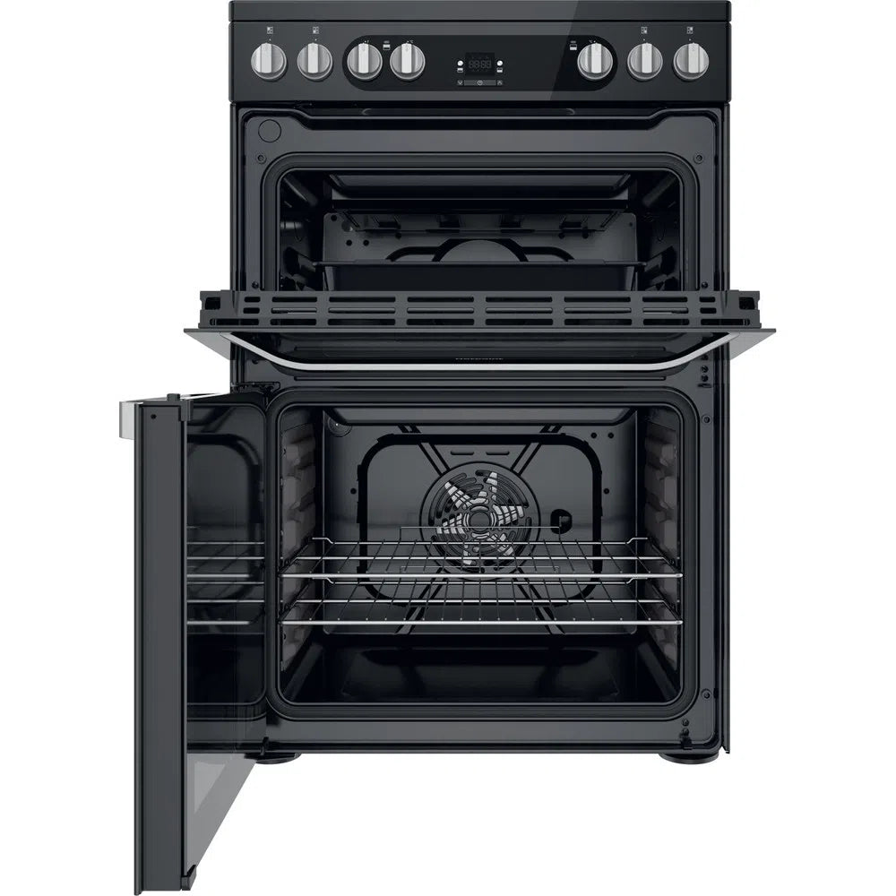 Hotpoint HDM67V9HCB 60cm Double Oven Electric Cooker Black