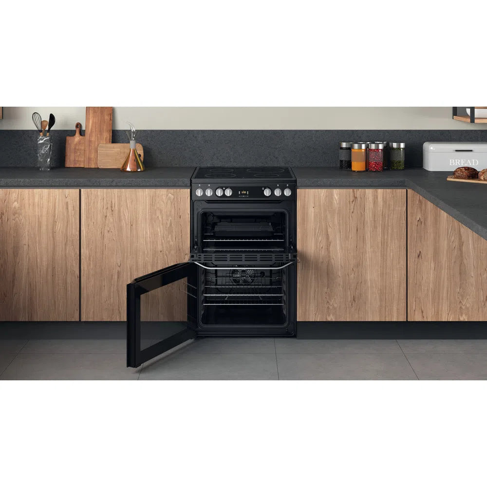 Hotpoint HDM67V9HCB 60cm Double Oven Electric Cooker Black