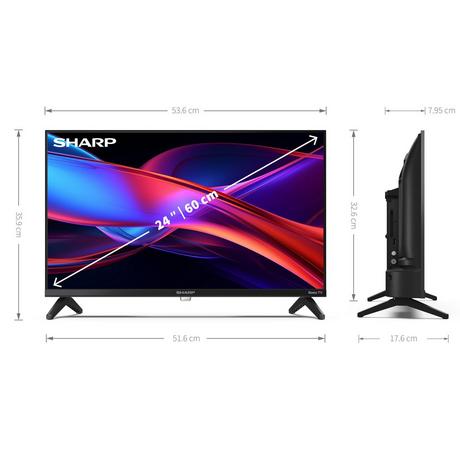 Sharp 1T-C24GD2225K 24 Inch LED HD Ready Frameless Smart Roku TV 2024