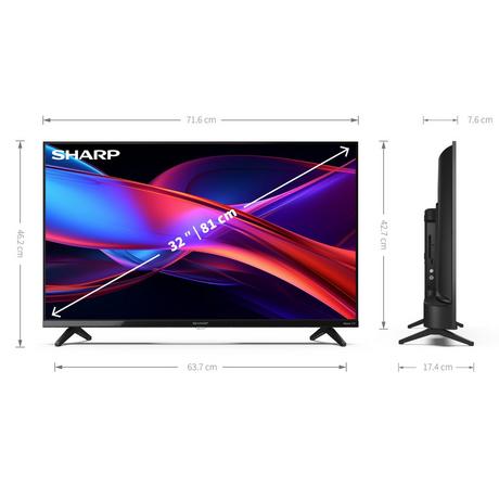 Sharp 1T-C32GD2225K 32 Inch LED HD Ready Frameless Smart Roku TV 2024