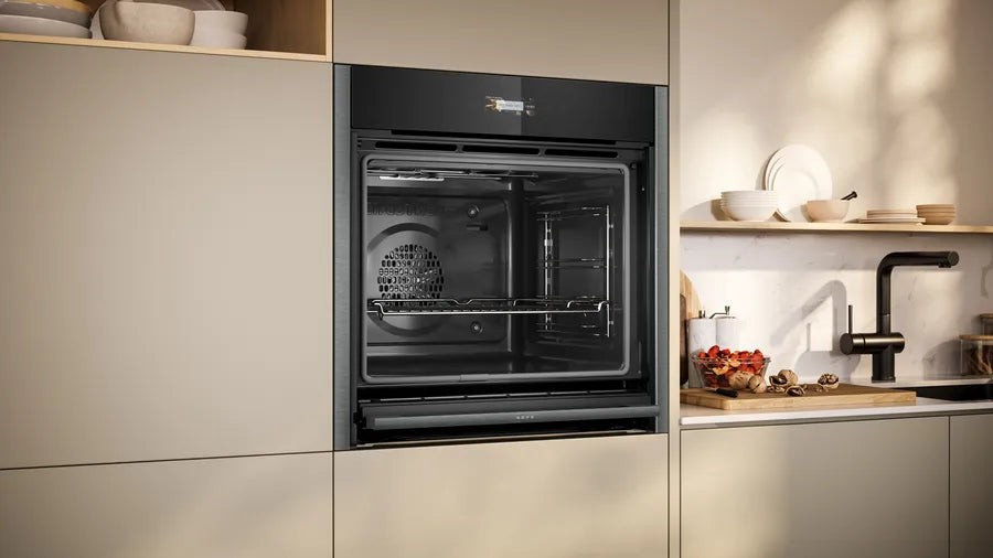 Neff B54CR71G0B N70 Slide and Hide Built-In Electric Single Oven Graphite Grey