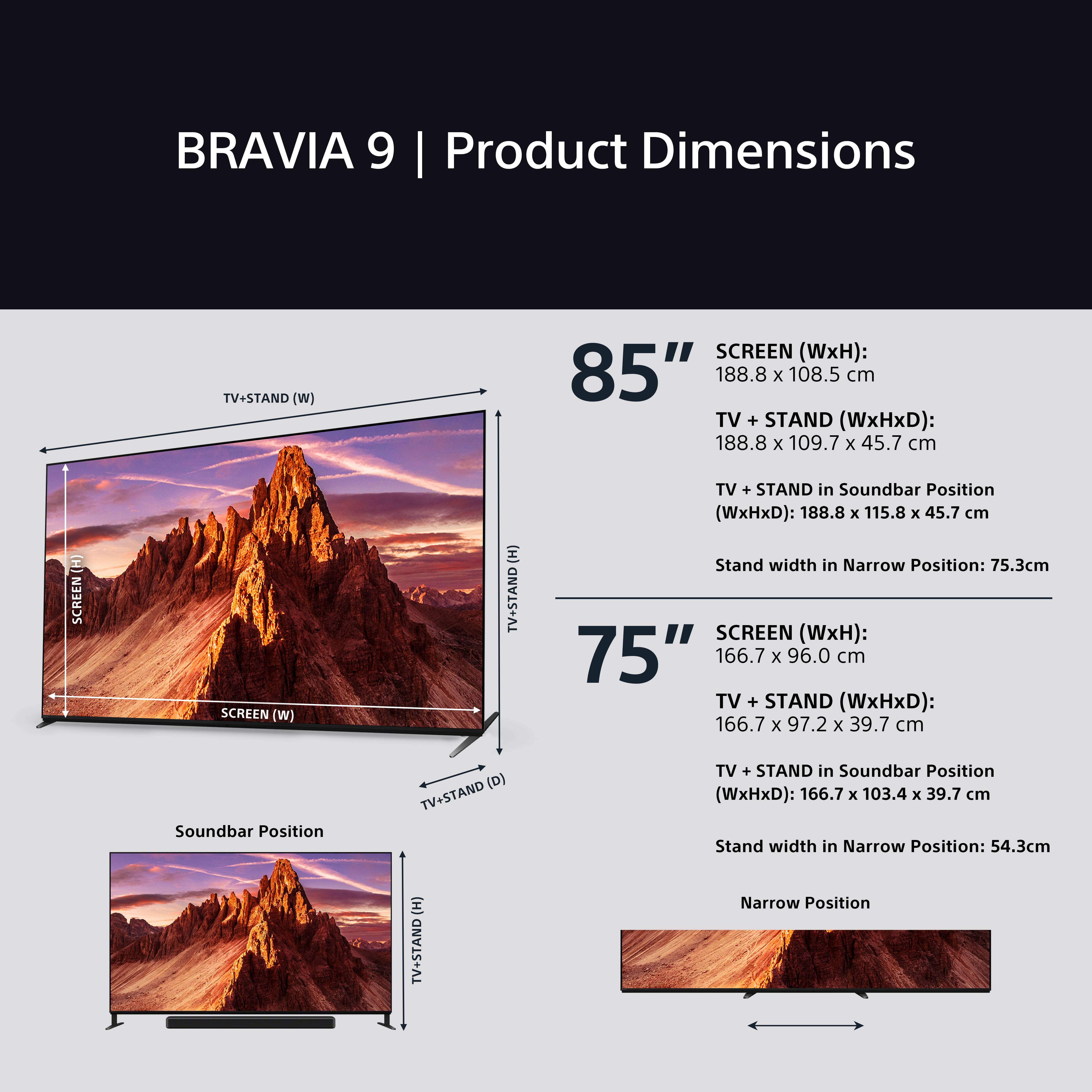 Sony K85XR90PU 85 Inch BRAVIA 9 XR90PU 4K QLED HDR Smart Google Bravia TV 2024