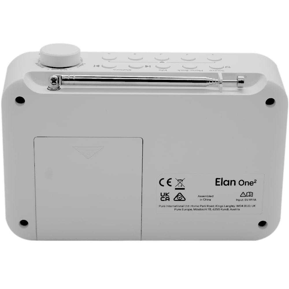 Pure Elan One2 Portable Dab+ Radio with Bluetooth Cotton White