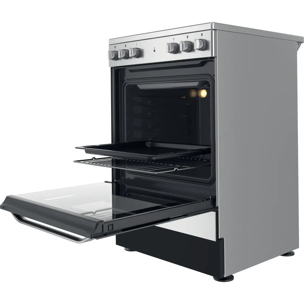 Hotpoint HS67V5KHX 60cm Single Electric Cooker with Ceramic Hob