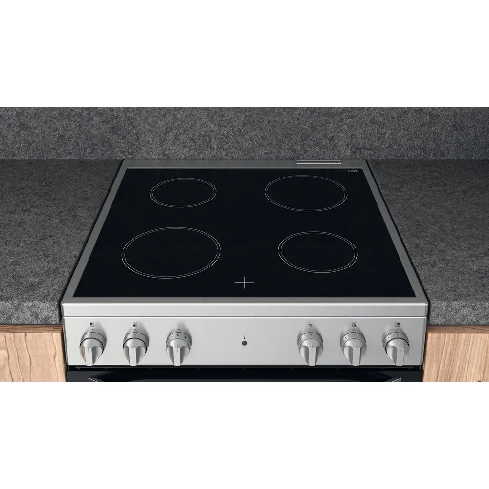 Hotpoint HS67V5KHX 60cm Single Electric Cooker with Ceramic Hob