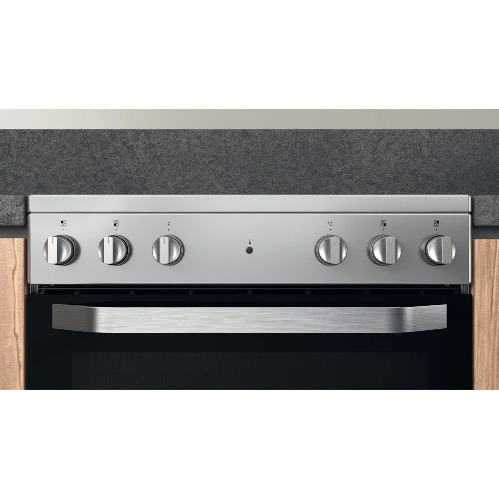 Hotpoint HS67V5KHX 60cm Single Electric Cooker with Ceramic Hob