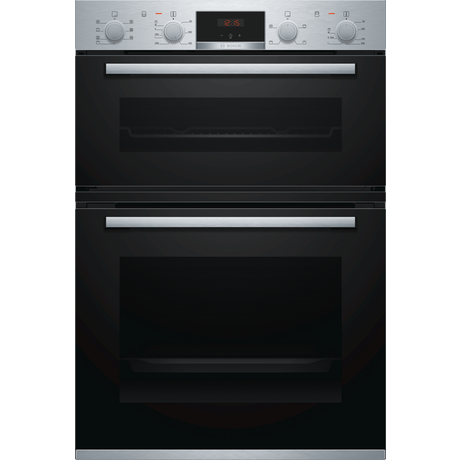 Bosch MBS533BS0B 59.4cm Built In Electric Double Oven with 3D Hot Air Stainless Steel