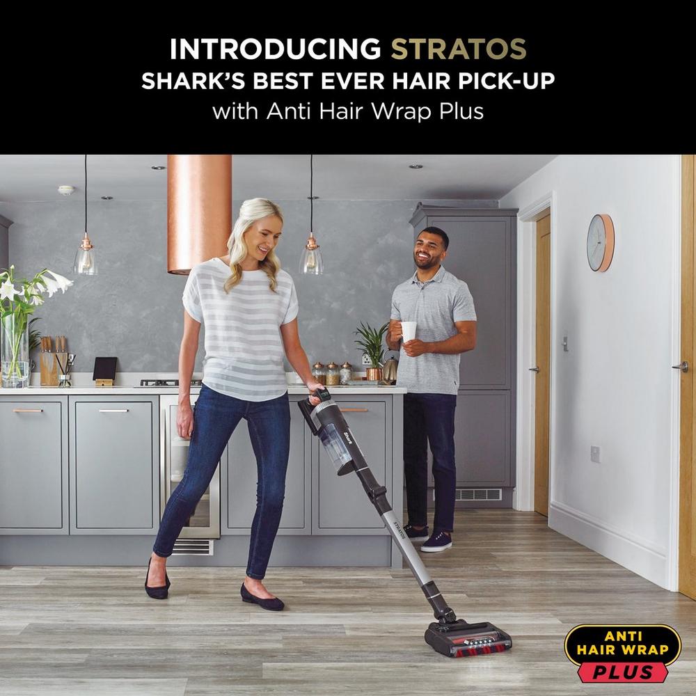 Shark IZ420UKT Stratos Cordless Stick Vacuum Cleaner Up To 120 Minutes Run Time Silver Open Box Clearance