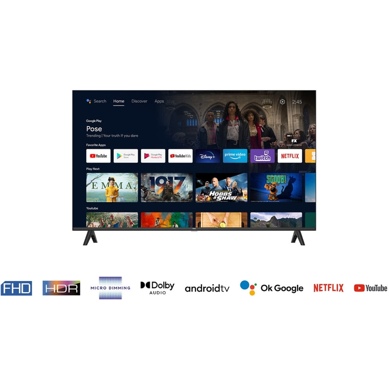 TCL 40S5400AK 40 Inch S54K Frameless Full HD HDR Smart Android TV 2024