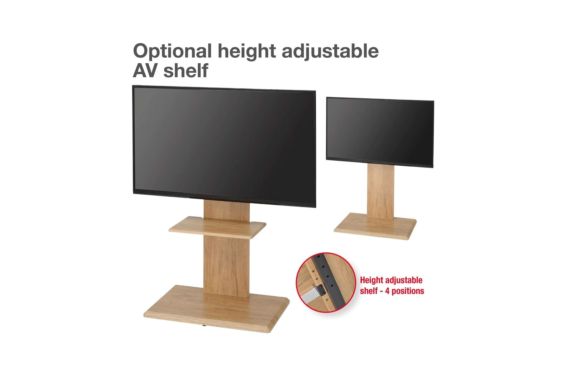 TTAP FS2 Floor Pedestal TV Stand for 32 to 65 Inches TVs Oak