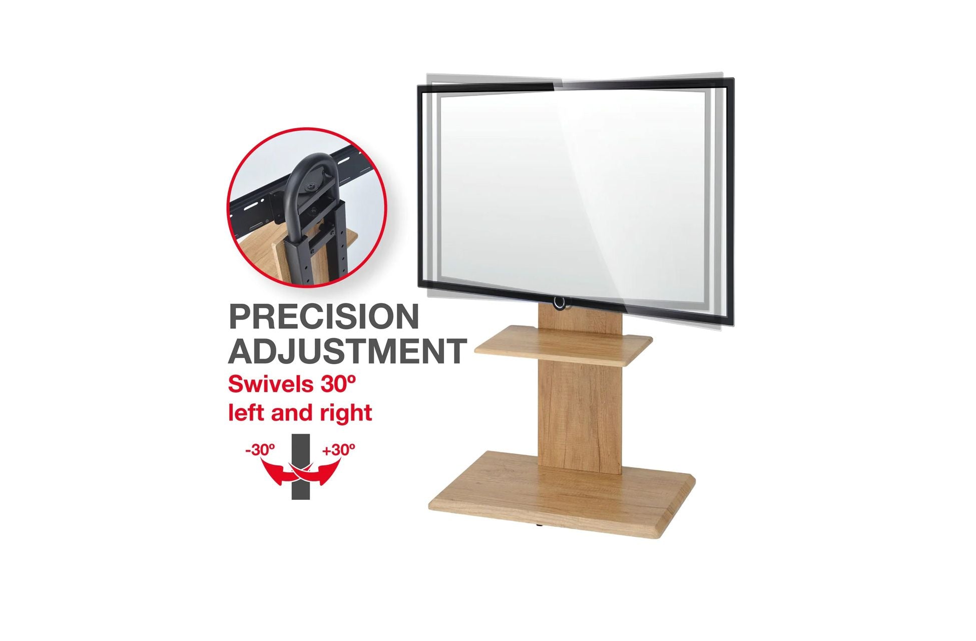 TTAP FS2 Floor Pedestal TV Stand for 32 to 65 Inches TVs Oak