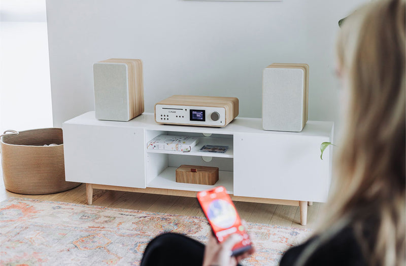 Pure Classic Stereo DAB DAB+ FM with Bluetooth CD Player and Internet Radio Music System Cotton White