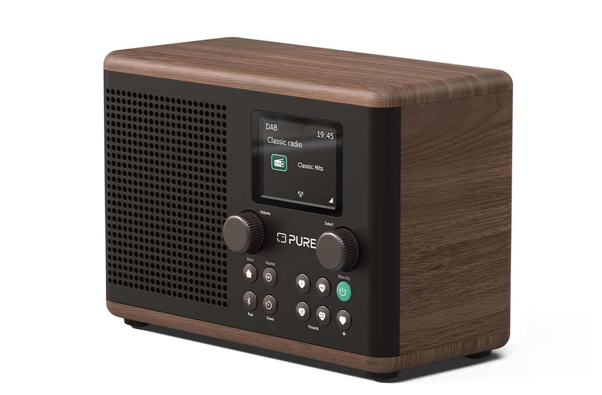 Pure Classic H4 DAB+ FM Portable Digital Radio with Bluetooth Coffee Black