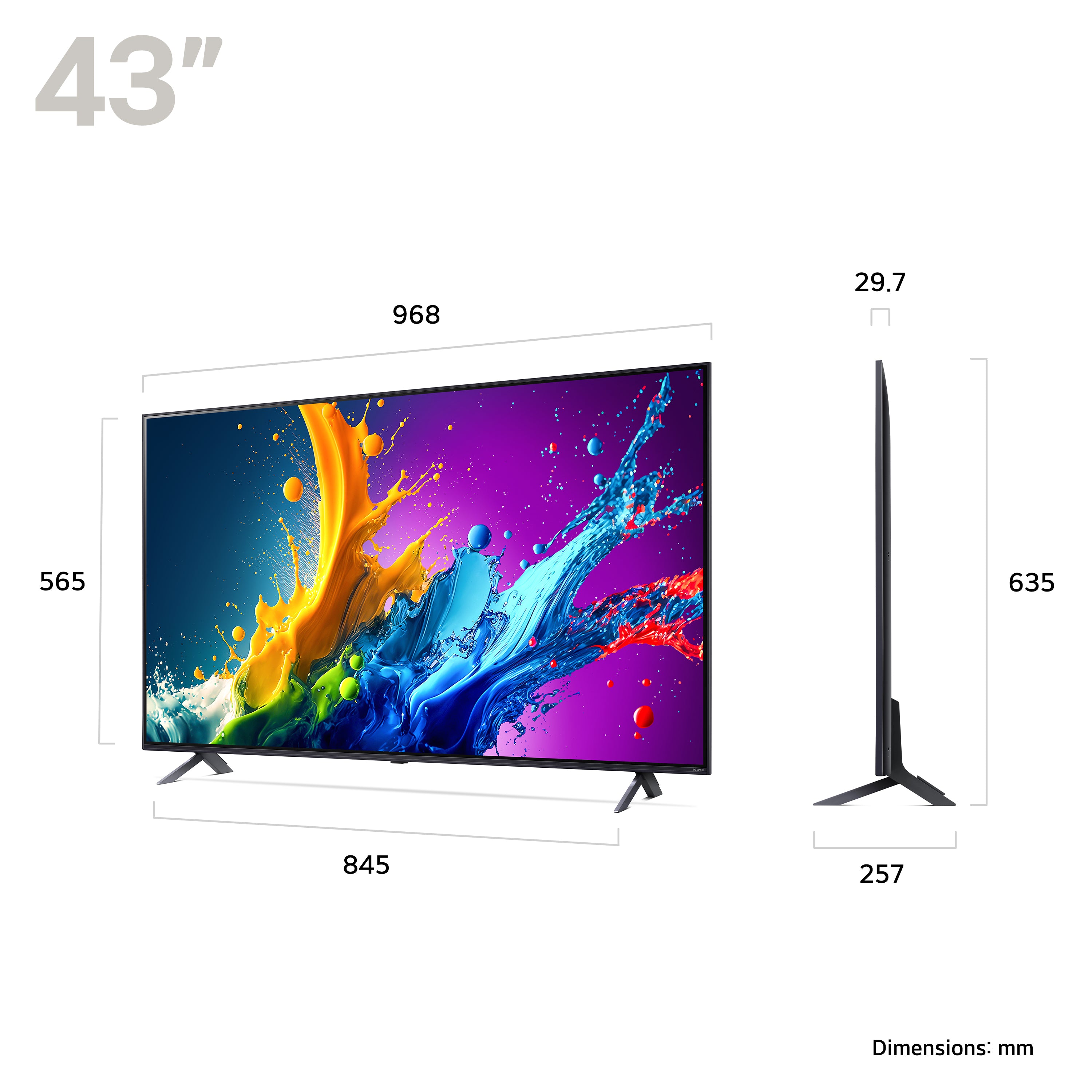 LG 43QNED80T6A QNED80 43 Inch QNED 4K HDR Smart TV 2024