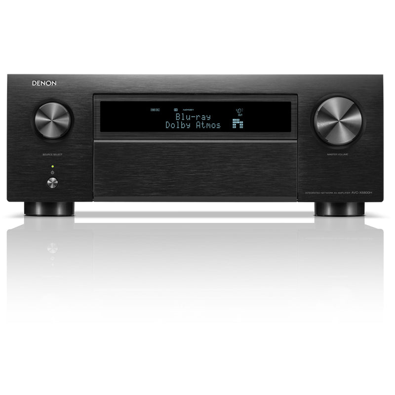 Denon AVC-X6800H 11.4ch 8K AV Amplifier with 3D Audio Dolby Atmos HEOS Built-in Black Open Box Clearance