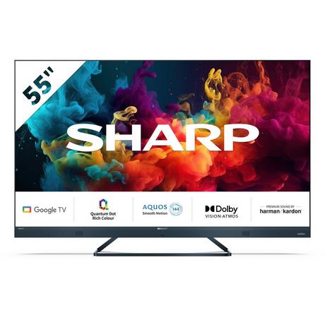 Sharp 4T-C55FQ5KM2KG 55 Inch 4K UHD Quantum Dot Frameless Smart Google TV 2024