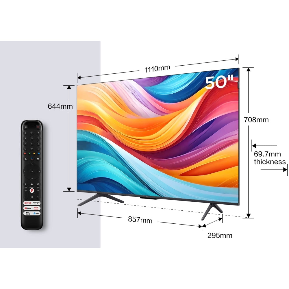 TCL 50C655K 50 Inch C655K 4K QLED UHD HDR Smart Android TV 2024