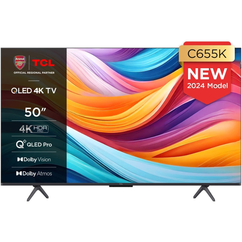 TCL 50C655K 50 Inch C655K 4K QLED UHD HDR Smart Android TV 2024