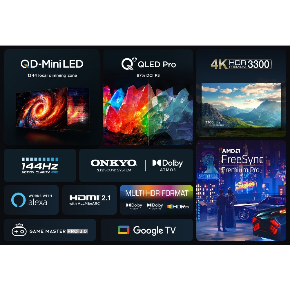 TCL 65C855K 65 Inch C855K 4K UHD HDR QLED Mini LED Smart Google TV 2024