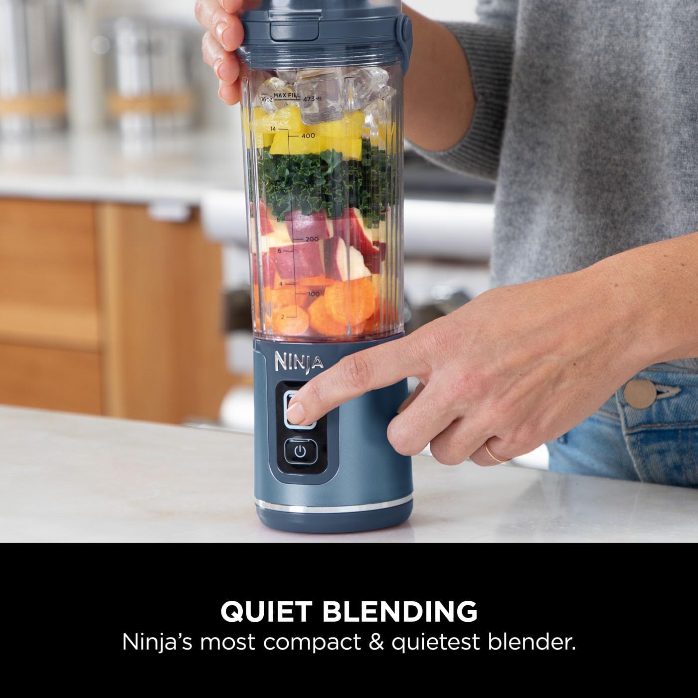 Ninja Blast Cordless Portable Blender Denim Blue BC151UKNV