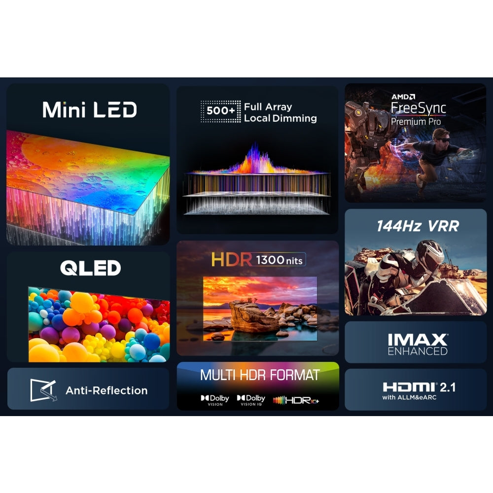 TCL 75C805K 75 Inch C805K 4K UHD HDR QLED Mini LED Smart Google TV 2024