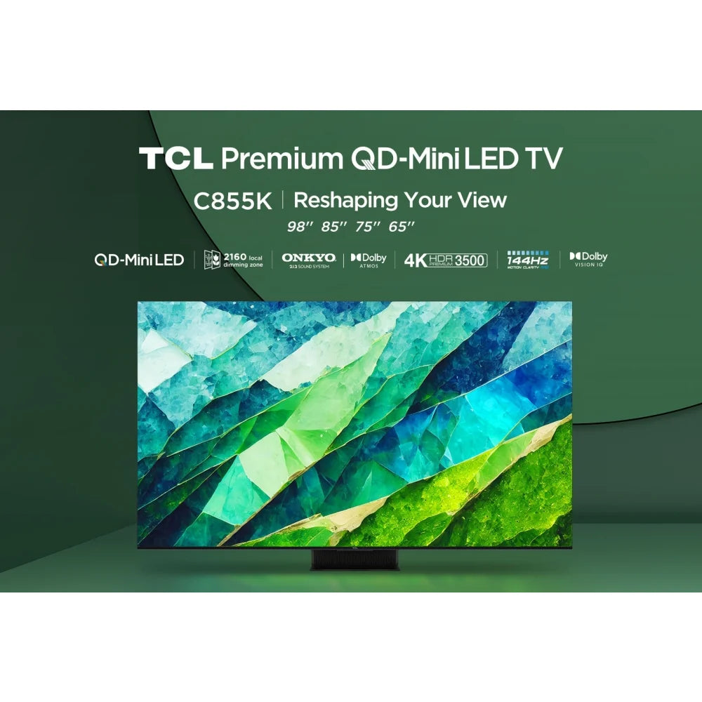 TCL 75C855K 75 Inch C855K 4K UHD QLED Mini LED Smart TV and S55H Dolby Atmos Soundbar with Subwoofer Bundle 2024