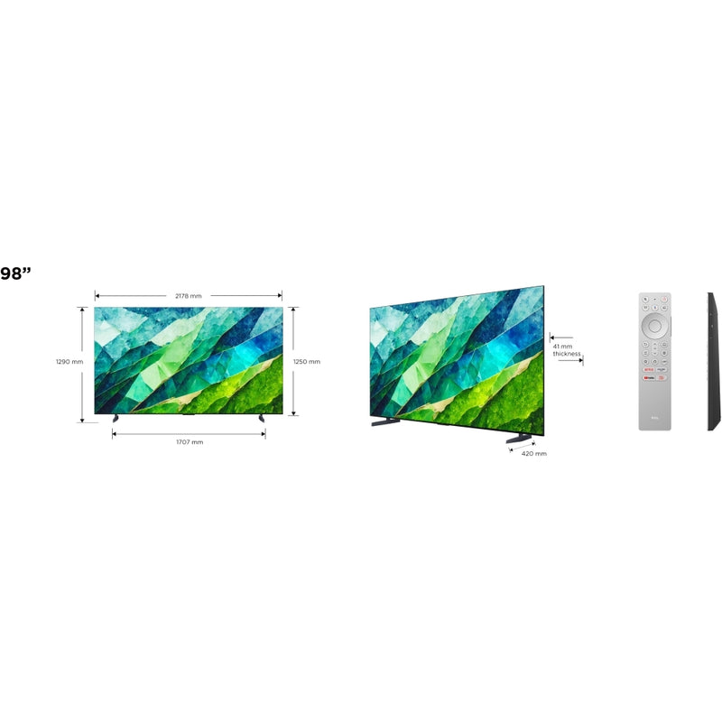 TCL 85C855K 85 Inch C855K 4K UHD HDR QLED Mini LED Smart Google TV 2024