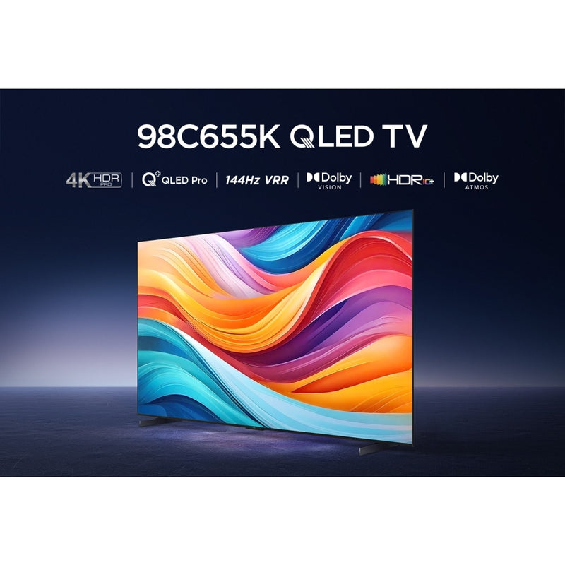 TCL 98C655K 98 Inch C655K 4K QLED UHD HDR Smart Google TV 2024