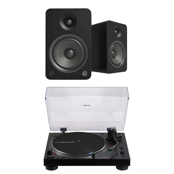 Audio Technica ATLP120xBTUSB Direct Drive Turntable with Kanto YU6 Powered Bluetooth Speakers Hi-Fi Package