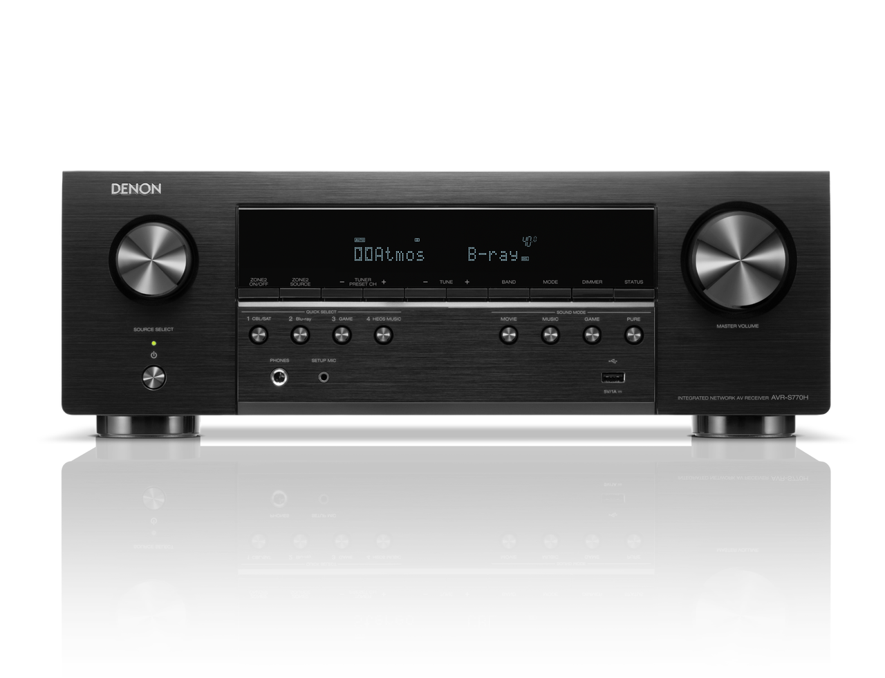 DENON AVRS770H 7.2 Ch 75W 8K AV Receiver With HEOS Built In Black