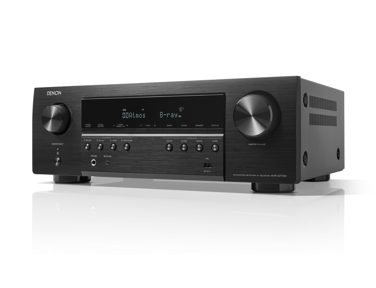 DENON AVRS770H 7.2 Ch 75W 8K AV Receiver With HEOS Built In Black