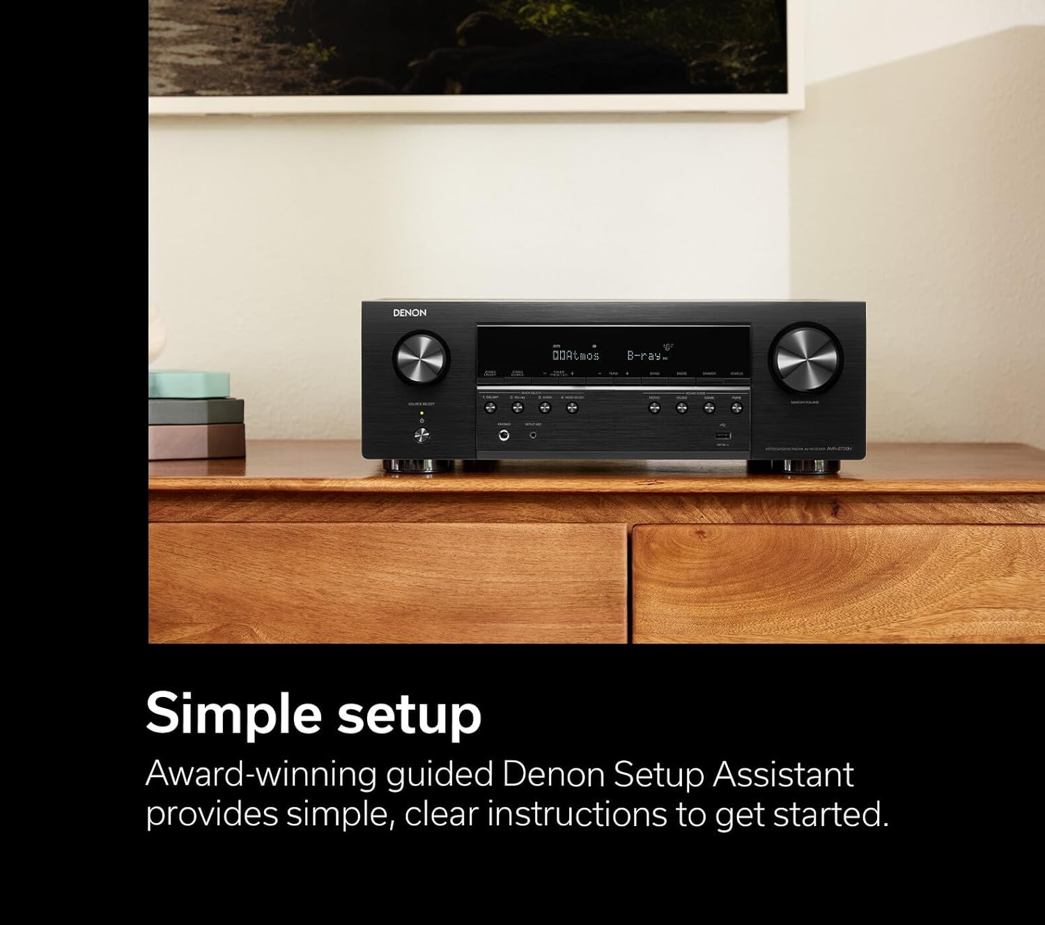 DENON AVRS770H 7.2 Ch 75W 8K AV Receiver With HEOS Built In Black