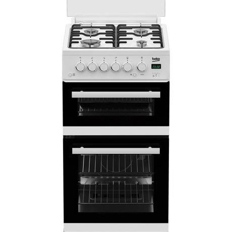 Beko EDG507W Freestanding Double Oven Gas Cooker with Gas Hob White