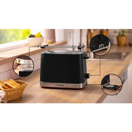 Bosch TAT4M223GB MyMoment 2 Slice Compact Toaster Black