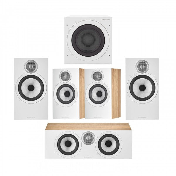 Bowers & Wilkins 606 & 607 S3 5.1 Surround Sound Speaker Package Oak