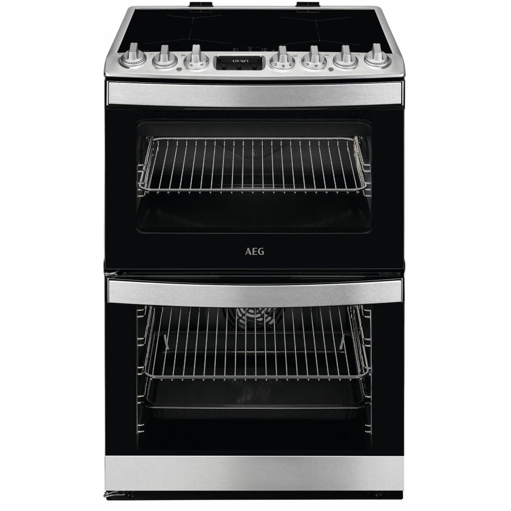 AEG CIB6734ACM Freestanding Electric Cooker Double Oven with Induction Hob Stainless Steel