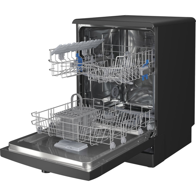 Indesit D2FHK26B Full Size Dishwasher with 14 Place Setting Black