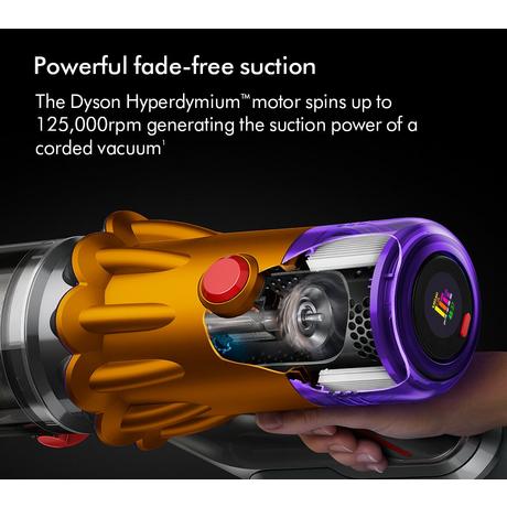 Dyson V12 Detect Absolute Cordless Stick Vacuum Cleaner Up To 60 Minutes Run Time - Yellow