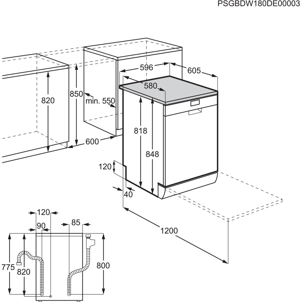 AEG FFB73727PW Series 7000 60cm Freestanding Dishwasher White 15 Place Settings