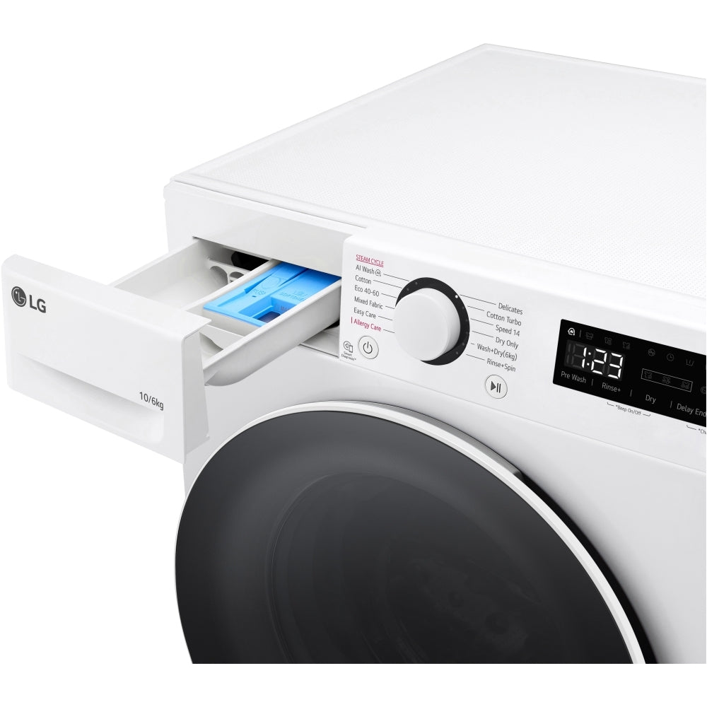 LG FWY606WWLN1 10+6kg 1400 Spin Washer Dryer White