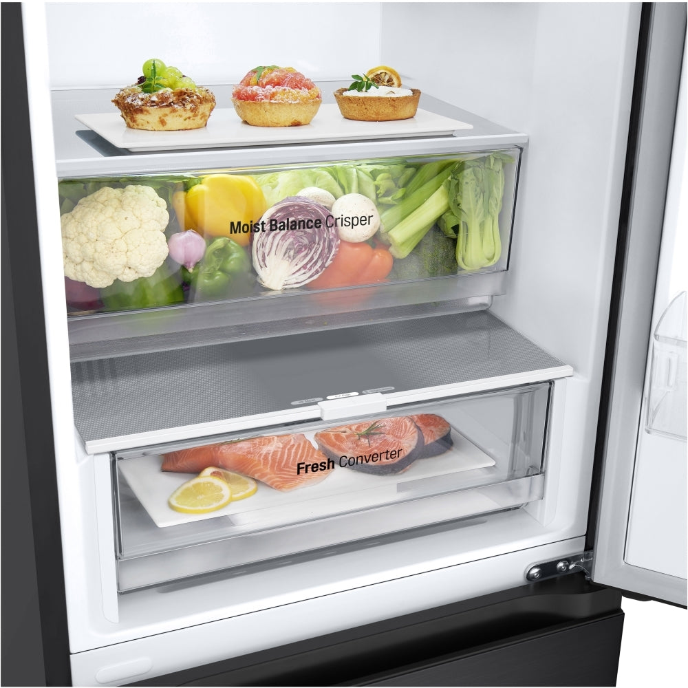 LG GBF3102EEP 343L NatureFRESH Frost Free Fridge Freezer with Non Plumbed Water Dispenser Matte Black