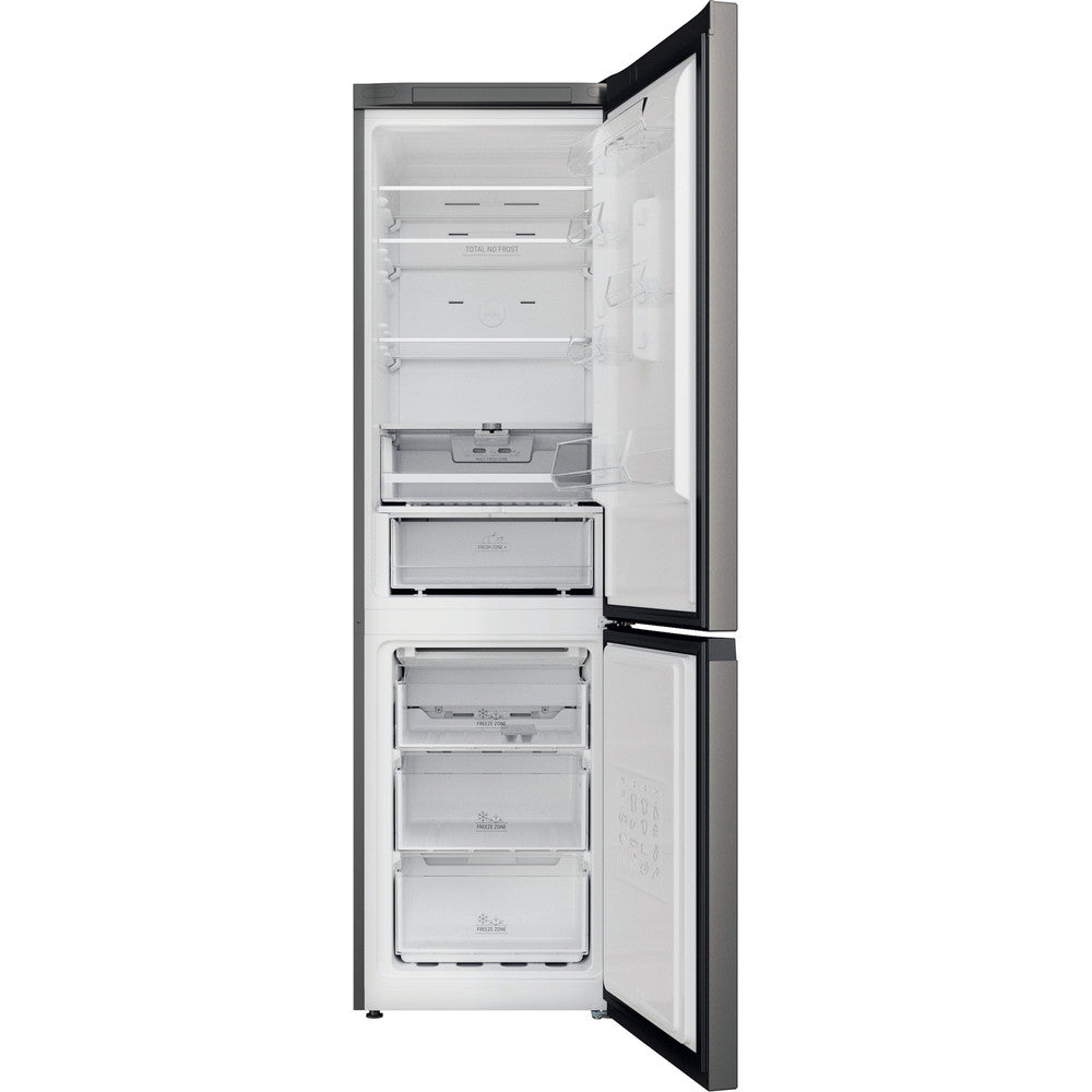 Hotpoint H7X93TSKM Freestanding 60-40 Frost Free Fridge Freezer Silver Black